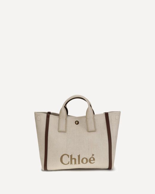 Borsa Tote Carry Medium di Chloé in Natural