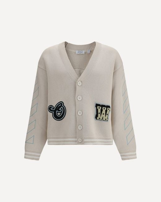 Off-White c/o Virgil Abloh White Star Logo Diagonal Varsity Cardigan for men