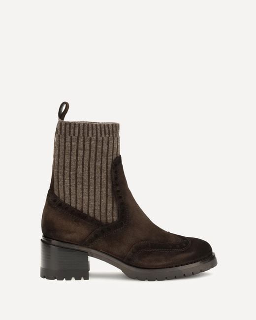 Santoni Brown Suede Ferret Boots