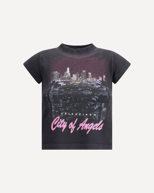 Balenciaga Blue Shrunk City Of Angels T-Shirt