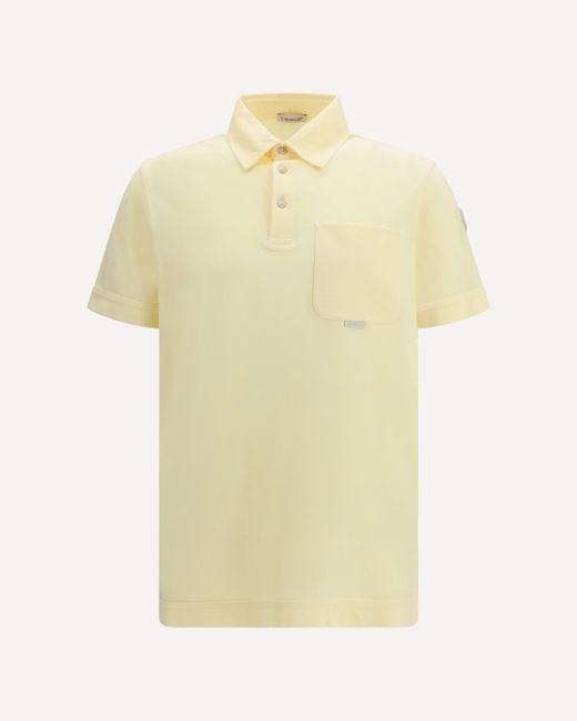 Moncler Yellow Cotton Piqué Polo Shirt for men