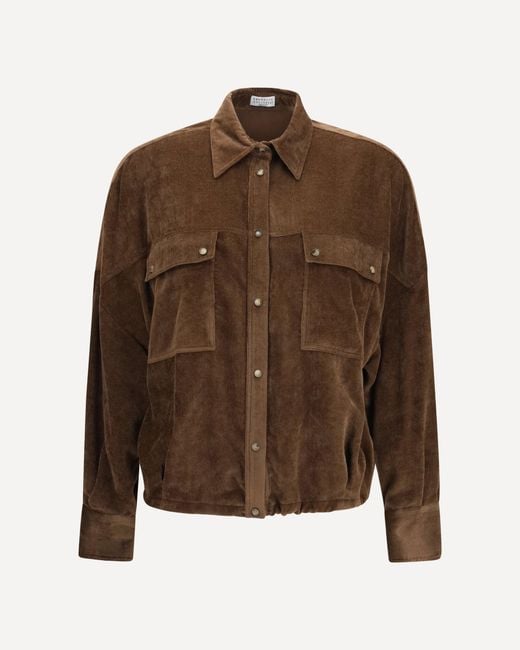 Brunello Cucinelli Brown Corduroy Shirt