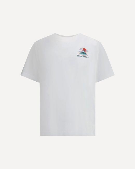Casablanca White Montagne Ondulée Screen Printed Tshirt for men