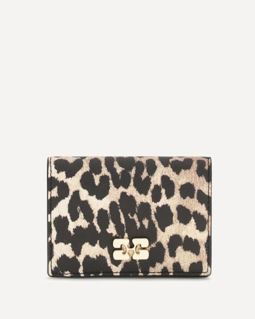 Ganni White Bou Animal Print Card Holder