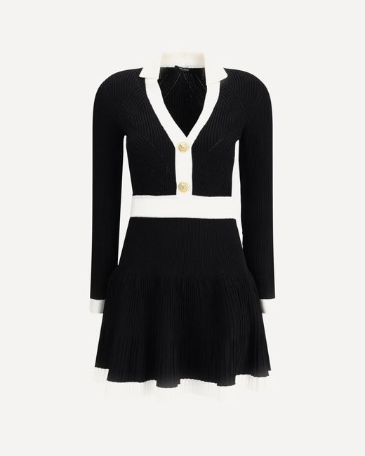 Balmain Black Knit Short Dress