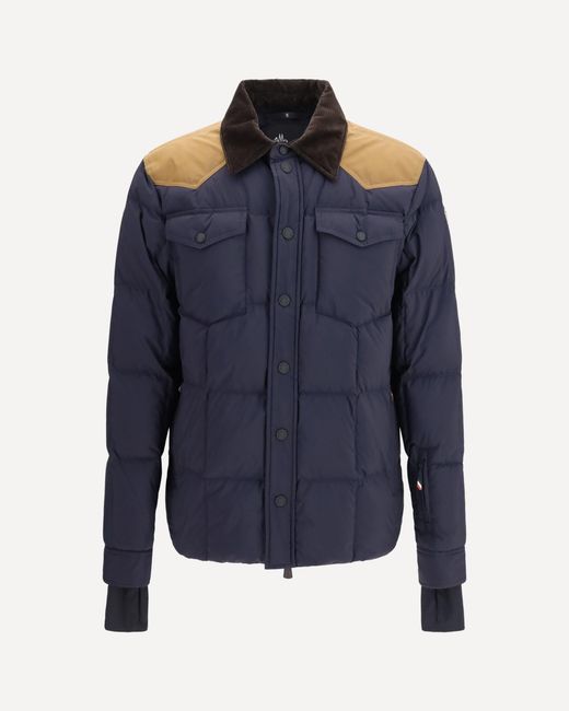 Moncler Blue Geltech Down Ski Jacket With Corduroy Trim for men