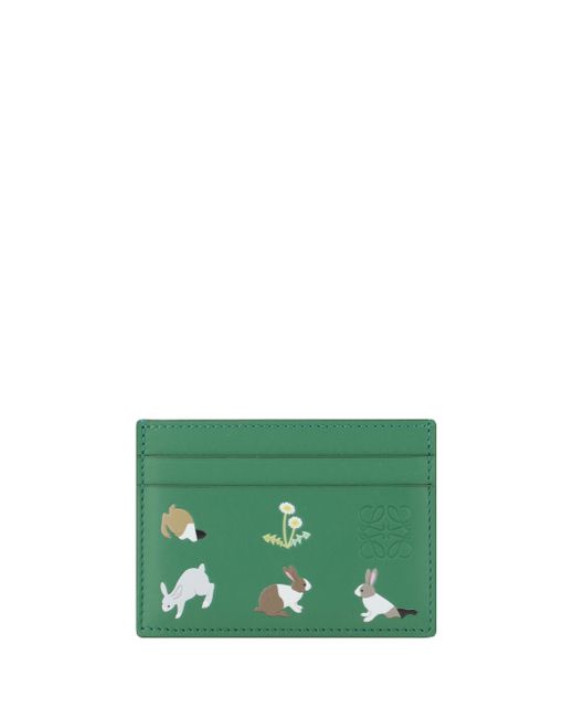 Portacarte Bunnies Plain di Loewe in Green