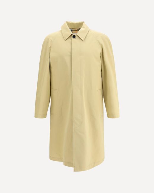 Burberry White Long Cotton Car Coat for men