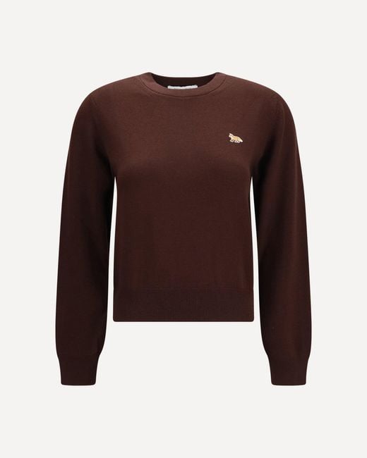 Maison Kitsuné Brown Baby Fox Merino Jumper