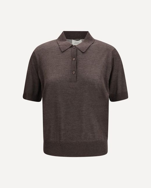 Loulou de Saison Gray Migo Ribbed Polo