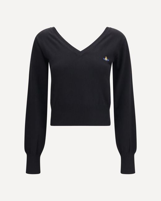 Vivienne Westwood Blue Beatrice V-Neck Sweater
