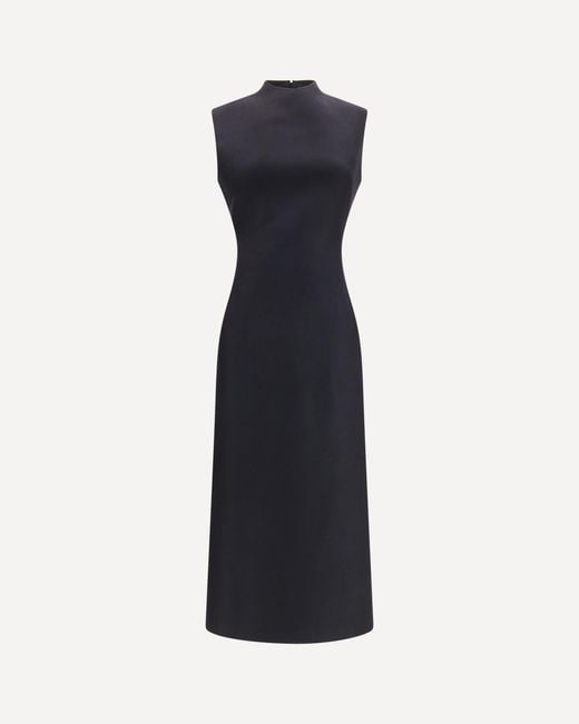 Margiela Blue Sleeveless Virgin Wool Midi Dress