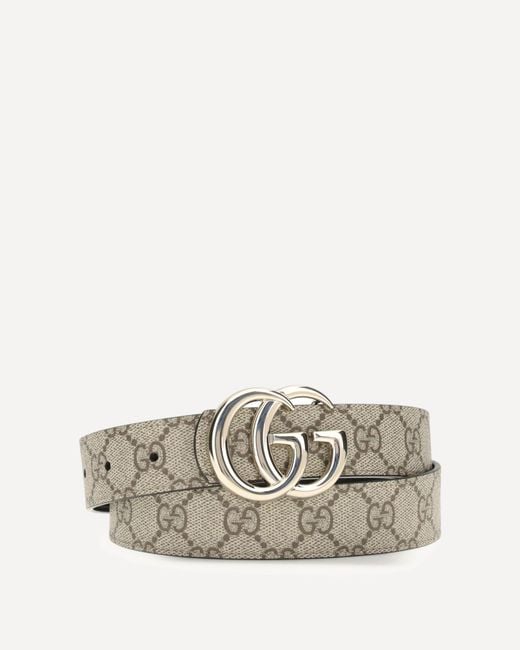 Gucci White Gg Marmont Reversible Belt