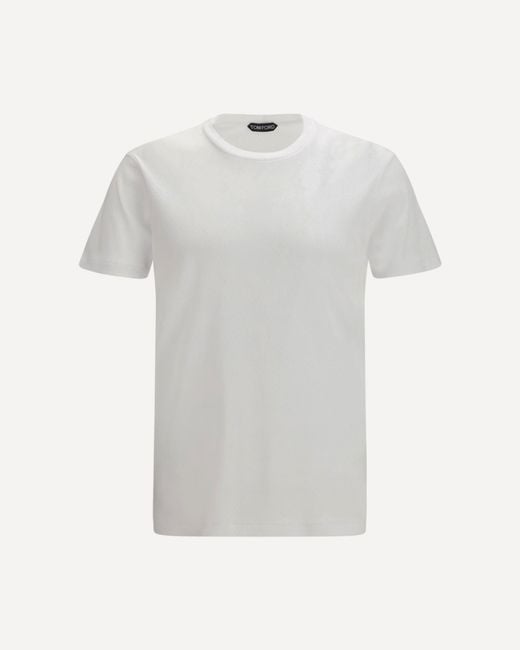 Tom Ford White Perforated T-Shirt for men