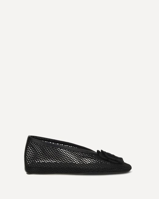 Ganni Black Jenny Mesh Ballerinas