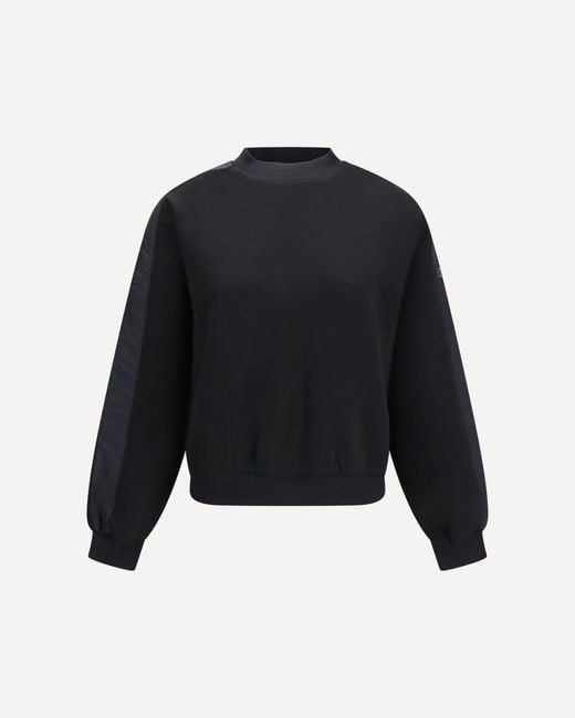 Moose Knuckles Blue Mix Media Crewneck Sweater