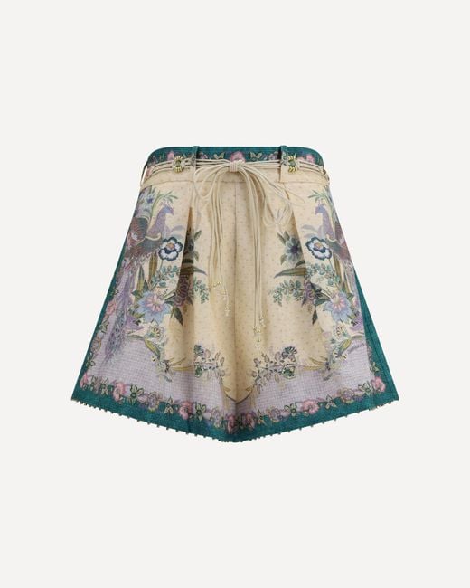 Zimmermann Natural Indra Pleated Shorts