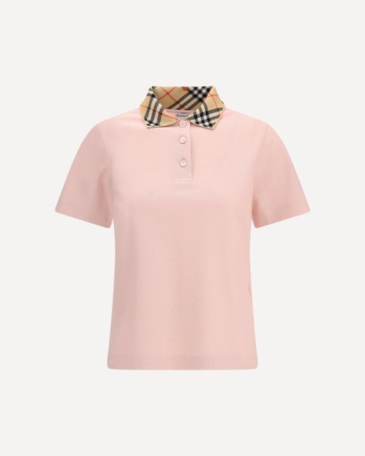 Burberry Pink Cotton Polo Shirt