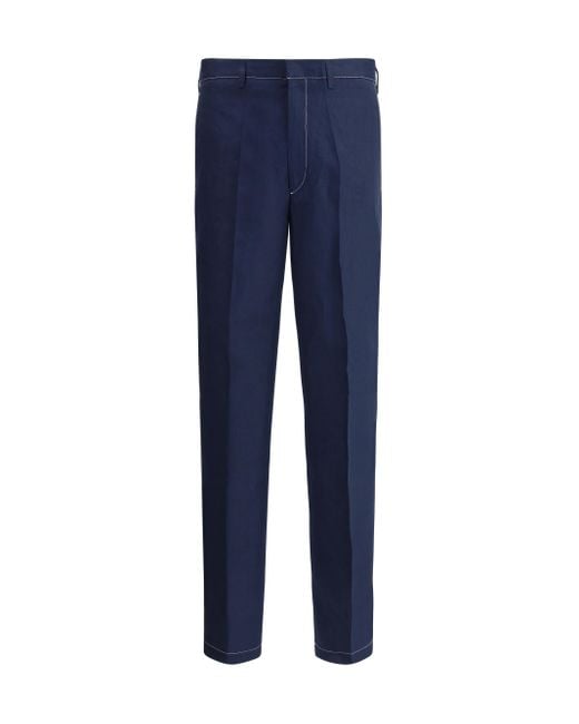 Prada Blue Linen Pants for men