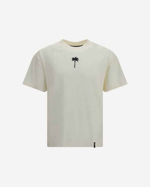 Palm Angels White Palm Tree Statement T-Shirt for men