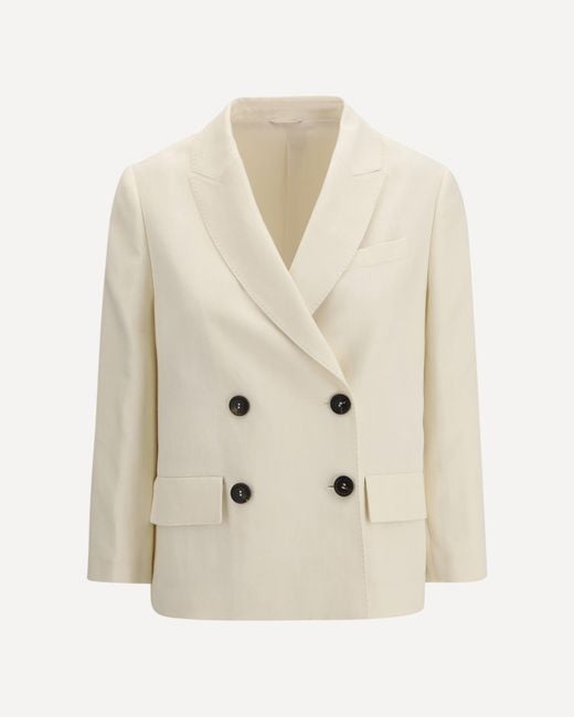 Brunello Cucinelli White Fluid Twill Jacket