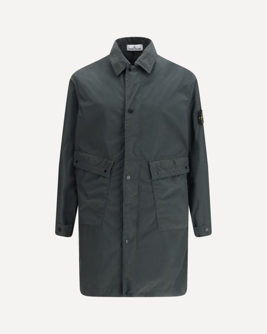 Stone Island Gray 7100007 Light Compact Touch Poly-Tc Car Coat for men