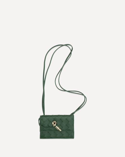 Bottega Veneta Green Andiamo Badge Holder