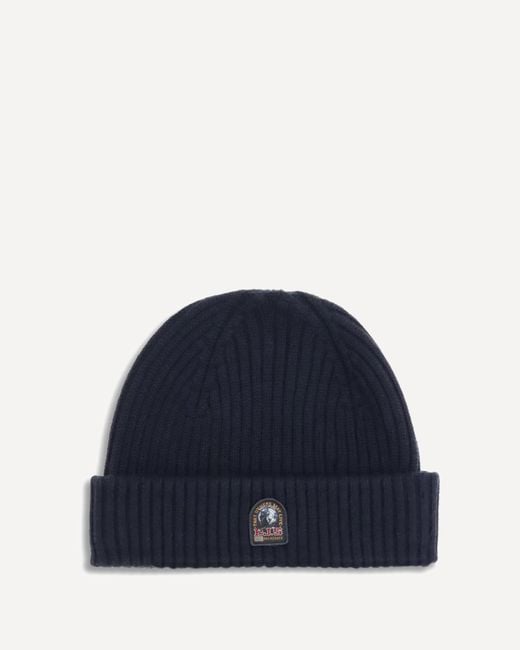 Parajumpers Blue Ribbed Beanie Hat for men