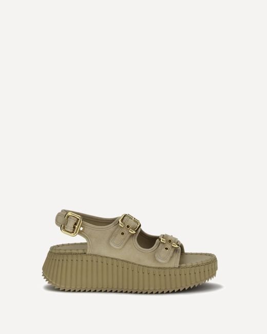 Chloé Natural Nama Wedge Sandals