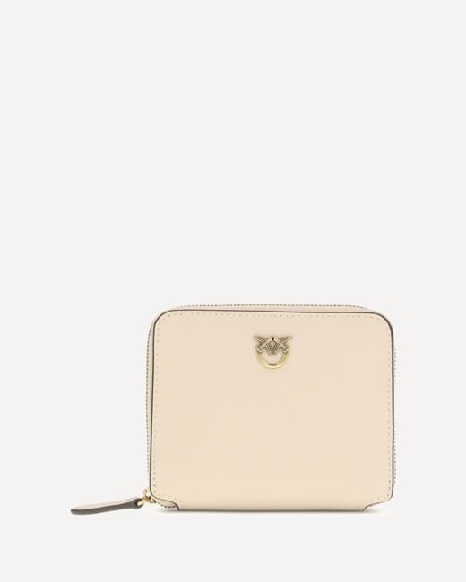 Pinko Natural Leather Zip-Around Wallet