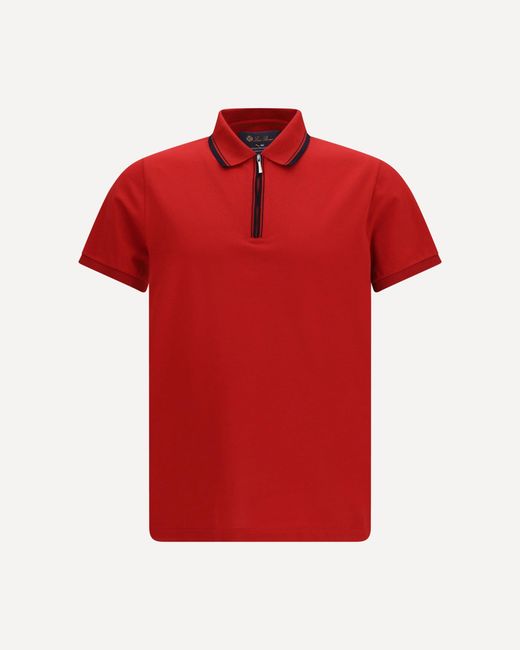 Loro Piana Red Regatta Zip Polo for men