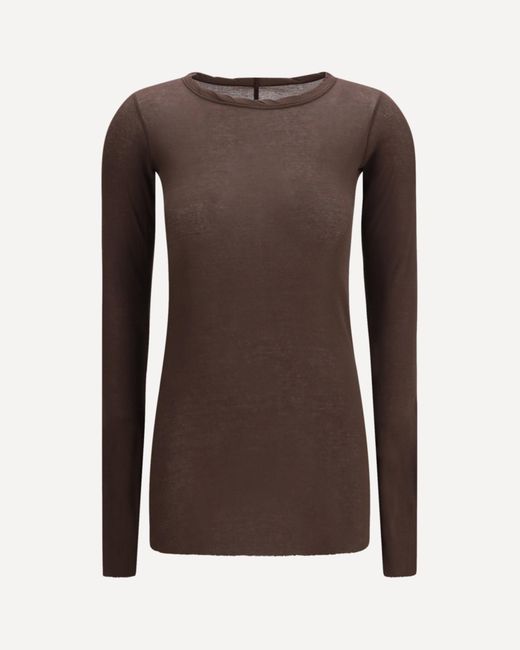 Rick Owens Brown Long-Sleeved T-Shirt