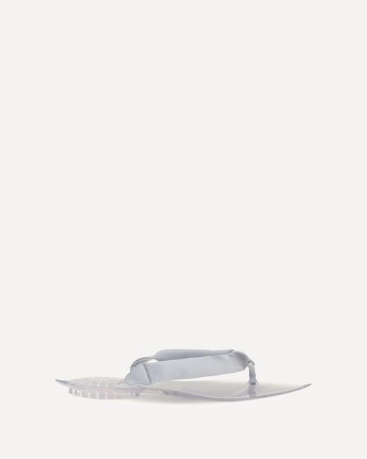 Alaïa White Alaïa Satin Flip-Flop Sandals