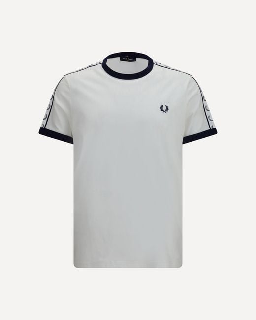 Fred Perry Gray Ringer Cotton Jersey T-Shirt for men