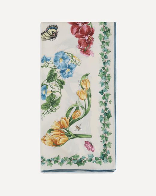 Ferragamo Green Eden Print Silk Scarf