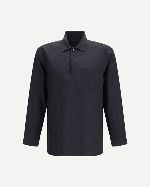 Deperlu Blue Linen Shirt for men