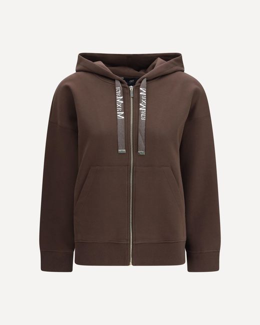 Max Mara Brown Maxmara Hooded Sweatshirt Monochrome With Zip
