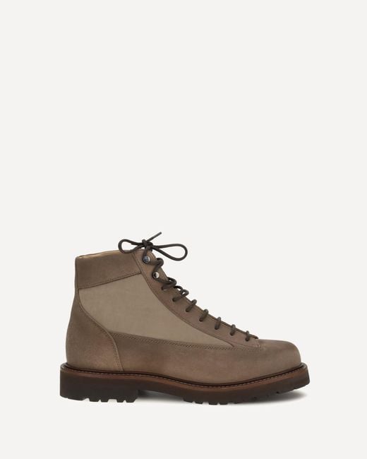 Brunello Cucinelli Brown Lace-Up Ankle Boots for men