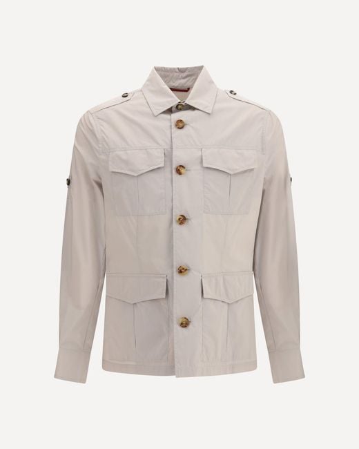Brunello Cucinelli White Waterproof Jacket for men