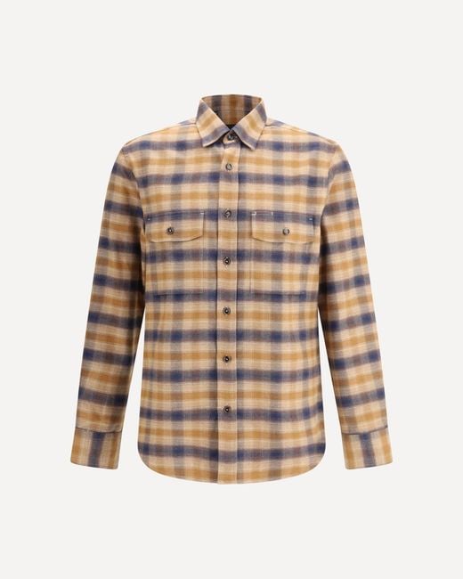 Brioni Multicolor Checked Cotton Shirt for men