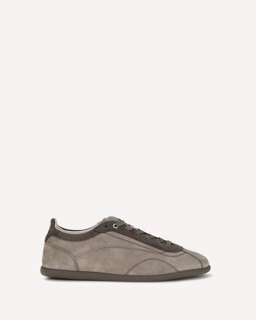 Brunello Cucinelli Gray Nubuck And Suede Sneakers With Slim Sole for men