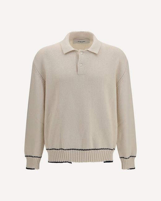 Golden Goose Deluxe Brand White Rindley Polo With Logo Print for men