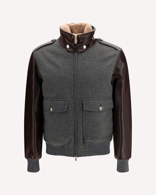 Bomber Beaver di Brunello Cucinelli in Black da Uomo