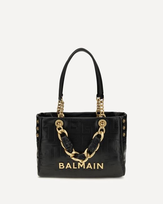Balmain Black Small Cabas 1945 Tote Bag