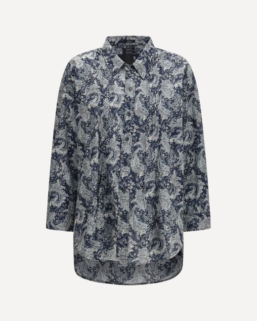 R13 Gray Pintuck Drop Neck Shirt