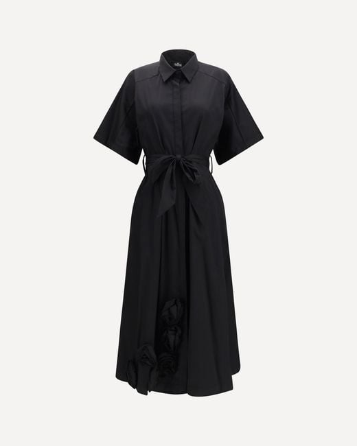 Ella Black Long Chemisier Dress
