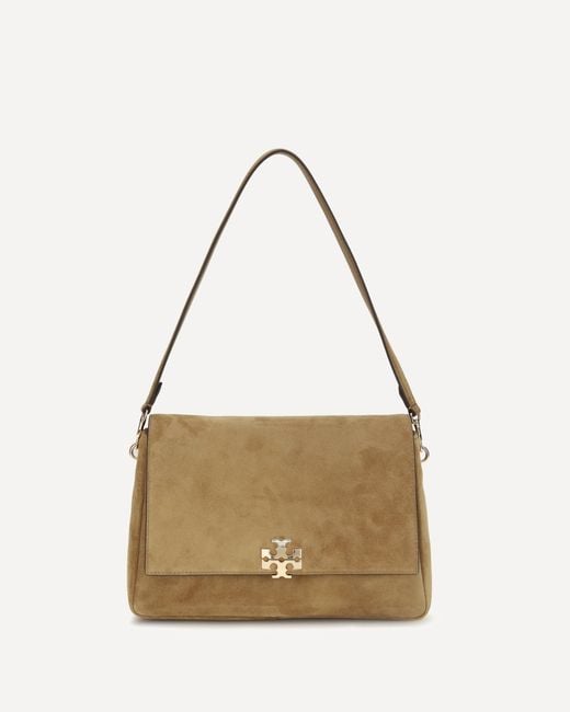 Tory Burch Natural Charlie Suede Shoulder Bag