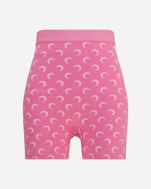 MARINE SERRE Pink Technical Stretch Fabric Shorts