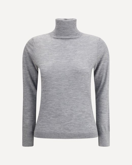 Allude Gray Cashmere Turtleneck Sweater