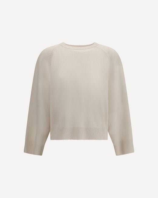 Brunello Cucinelli White Cashmere Crewneck Sweater